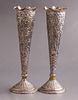 Indian Silver Vases. Pair of silver vases, India, 1900. Reliefs of floral and animal motifs. Image - 1