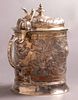 Silver Tankard, Germany. Silver tankard cup with a lid, Germany, Augsburg, 18th century. Image - 1