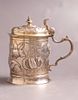 Silver Tankard, Germany. Silver tankard cup with a lid, Germany, Augsburg, 18th century. Image - 2