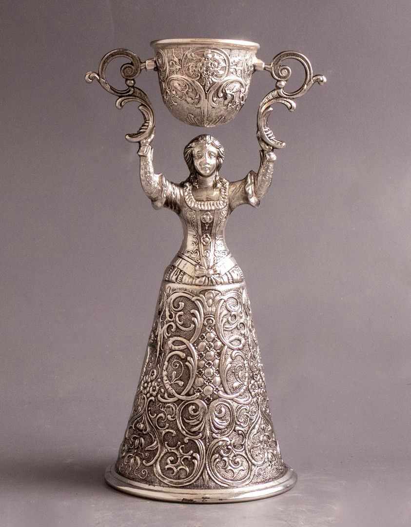 German Silver Plated Brautbecher (Bridal Cup). German silver-plated Brautbecher (bridal cup). 