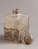 Silver & Glass Bottle, Hanau. Crystal and silver liquor/perfume bottle by Wolf & Knell, Hanau Image - 2