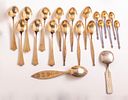 Enameled Silver Teaspoons. Lot of 3 sets of 6 Norwegian enameled silver sterling tea spoons Image - 2