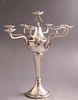 Iraqi Silver Hanukkah Menorah, Baghdad, circa 1940. Height: 33 cm. Total weight: 773 grams. Image - 2