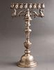 Viennese Hanukkah Menorah. Silver Hanukkah menorah by Hermann S&uuml;dfeld, Vienna, 1883-1909. Image - 2