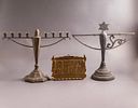 Hanukkah Menorahs. Lot of 3 Hanukkah Menorahs, including: * Bezalel-style Hanukkah Menorah Image - 2