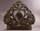 Dutch Hanukkah Menorah. 19th century Dutch brass Hanukkah Menorah. Back decorated with open work Image - 1