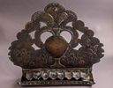 Dutch Hanukkah Menorah. 19th century Dutch brass Hanukkah Menorah. Back decorated with open work Image - 3