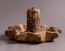 Antique Yemenite Stone Carved Oil Lamp. Antique Yemenite stone carved oil lamp with 9 oil fonts. Image - 1