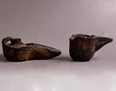 Antique Yemenite Stone Carved Oil Lamps. Lot 2 antique clay oil lamps, 18th century - 19th Image - 2