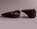 Antique Yemenite Stone Carved Oil Lamps. Lot 2 antique clay oil lamps, 18th century - 19th Image - 3