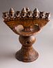 Terracotta Menorah, North Africa. North African Terracotta Sabbath lamp, probably from Libya Image - 3