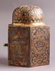 Damascene Jewish Charity Box. Jewish charity box (tzedakah). Made of brass, inlaid with silver Image - 2