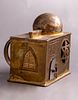 Jewish Charity Box. Jewish brass charity box (tzedakah), shaped as Rachel's tomb. Decorated with Image - 2