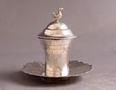 Iraqi Silver Kiddush Cup. Early 20th century Iraqi Silver Kiddush cup with a matching lid and Image - 1