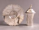 Iraqi Silver Kiddush Cup. Early 20th century Iraqi Silver Kiddush cup with a matching lid and Image - 2