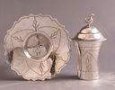 Iraqi Silver Kiddush Cup. Early 20th century Iraqi Silver Kiddush cup with a matching lid and Image - 3