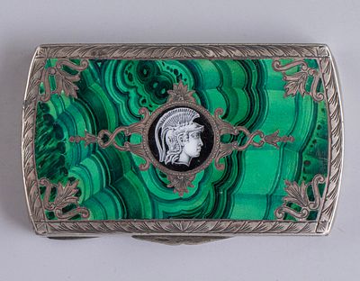 Enameled Silver Snuff Box. Enameled 800 silver snuff box, probably Italian. Dimensions: 7.5 x 