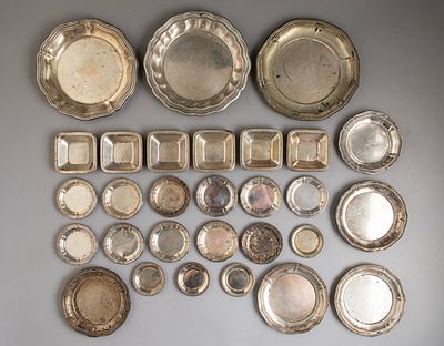Silver Plates, Germany. Lot of forty one 800 silver plates, Germany. Length: 5–15 cm. Total 