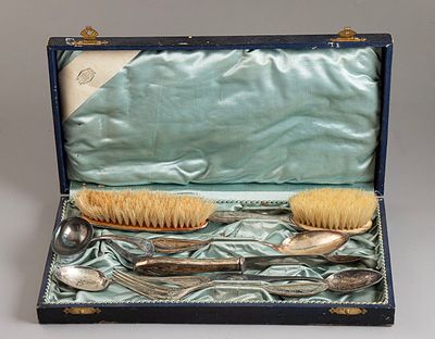 Silver Set for a Girl, Germany. 800 silver set for a girl, Germany. Including two brushes, a 
