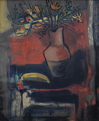 Marc Sterling (1897-1976). מארק סטרלינג (1897-1976), טבע דומם, שמן על בד, 61X50 ס"מ, חתום בגב 