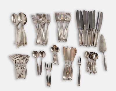 German Silver Cutlery. German silver cutlery set (incomplete) by Wilkens & S&ouml;hne. Constanze 