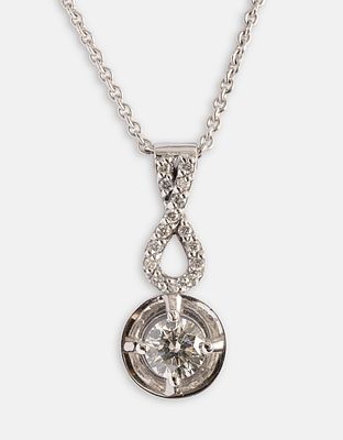 Gold Diamond Necklace & Pendant. 18K white gold necklace with 18K gold pendant set with a 
