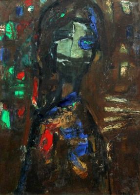 צבי מאירוביץ, נערה. צבי מאירוביץ (1911-1974), נערה, שמן על בד, 44x31 ס"מ, חתום.