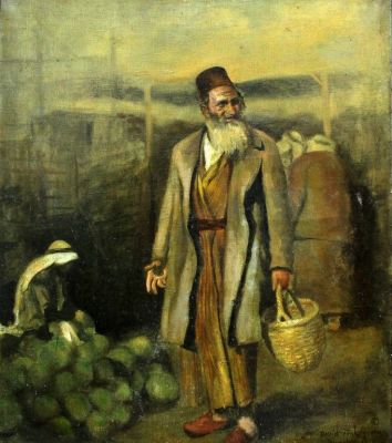 דייוויד פינקלגרין, גבר יהודי ופלאחים ערביים. דייוויד פינקלגרין (1888-1931), גבר יהודי ופלאחים 