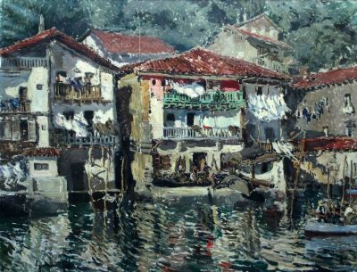 איגנסיו חיל (Ignacio Gil), בתים ליד הנהר. איגנסיו חיל (Ignacio Gil, 1913-2003), בתים ליד הנהר 