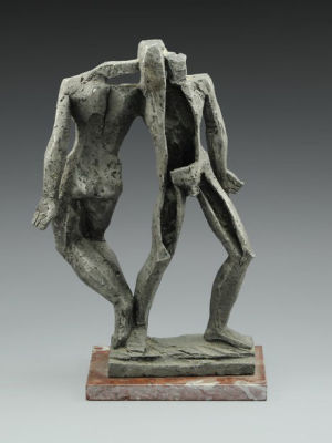 ברוך סקציאר, גבר ואישה. ברוך סקציאר (נ. 1942), גבר ואישה, פסל אלומיניום על בסיס שיש. גובה: 45 