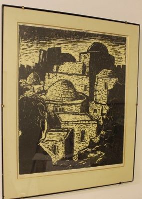 יעקב שטיינהרדט, דמות מביטה בעיר טבריה. יעקב שטיינהרדט (1887-1968), דמות מביטה בעיר טבריה, הדפס 