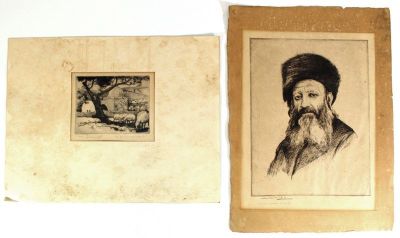 מאיר גור אריה, לוט שני תחריטים. מאיר גור אריה, לוט שני תחריטים: 1. דיוקן הרב קוק, 27X21 ס"מ. 