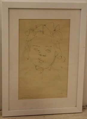 אביגדור אריכא, ילדה. אביגדור אריכא (1929-2010), ילדה, 1953, רישום עפרון על נייר, 28X18 ס"מ. 