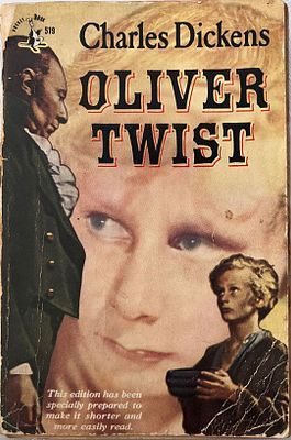 OLIVER TWIST/ Charles Dikens - "ספר כיס" בשפה האנגלית (שפת המקור), הודפס בארה"ב, יוני 