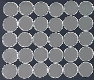 לוט 30 קפסולות, בקוטר 45 מ"מ , לאחסון מטבעות/ מדליות (במצב חדש).