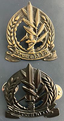 לוט 2 סמלי כומתה של חיל הלוגיסטיקה , מתקופות שונות .