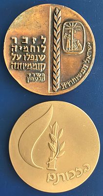 לוט 2 מדליות זיכרון ממלכתיות, לא נפוצות (לא נמכרו לציבור), מברונזה, בקוטר 59 מ"מ, שהונפקו לקראת 