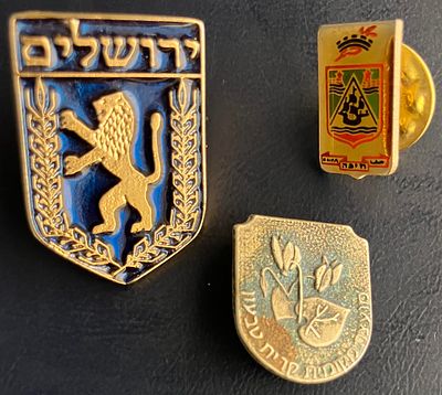 לוט 3 סיכות של יישובים בישראל ( קרית טבעון, חיפה, ירושלים ).