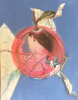 אורית הלפרן, נ. 1958, טכניקה מעורבת , אקריליק על בד, 40 על 30 ס"מ, . מציגה ומוכרת בתערוכות בארץ 