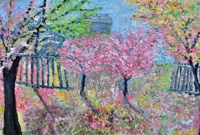 Esti Glazer, b.1962. Layers of oil paint on paper, 30 by 40 cm. ESTI GLAZER is an oil painter 