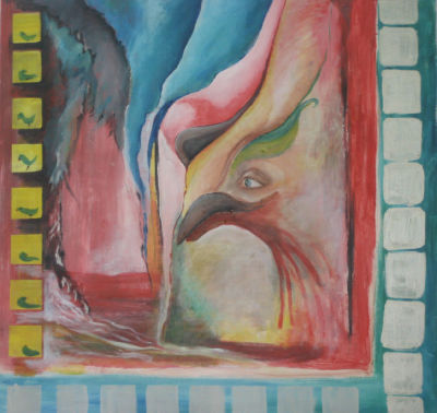 נעמי ברקוביץ. נ.1948. אקריליק על בד. 70 על 70 ס"מ. פסלת וציירת הציגה בתערוכות יחיד וקבוצתיות 