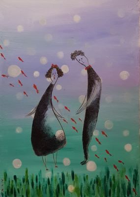 Edit Alfasi, B. 1954. Acrylic on canvas, 70 by 50 cm. Signed. Edit Alfasi, (Israel) 1954. 
From 