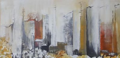 שרי אזולאי, אקריליק וטכניקה מעורבת על בד, 60 על 120 ס"מ