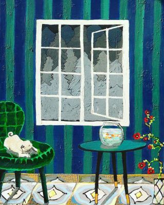 Michal Mass Bacar, b. 1971, acrylic on canvas, 80 by 60 cm, signed. Michal Mass Bacar, Painter 