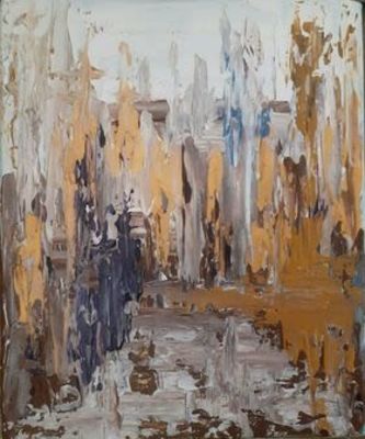 Ahuva Musikansky, acrylic on canvas, 30 by 25 cm. Signed