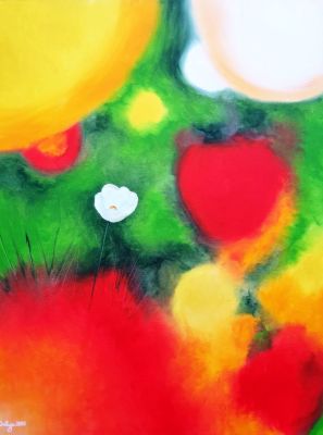 דליה ברסנו, שמן על בד, 90 על 70 ס"מ. חתום. (2003)