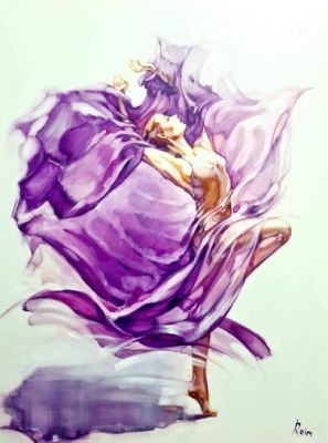 Irena Rain, Oil on canvas, 80 by 60 cm. Signed. Born in Russia. She studied and taught at the 