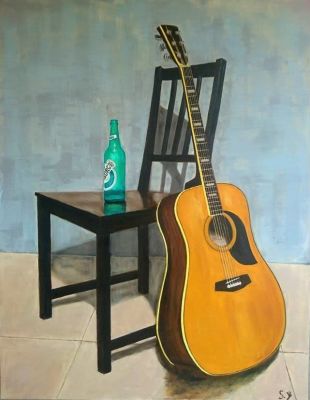 Shmulik Yaakobi b. 1977. Oil on canvas. 130 by 100 cm. Signed