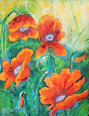 Dorit Dror, Oil on canvas, 100 by 80 cm, signed. Dorit Dror was born in kibbutz Hefziba Israel 