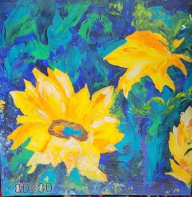 Dorit Dror, Oil on canvas, 80 by 80 cm, signed. Dorit Dror was born in kibbutz Hefziba Israel in 